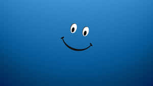 A Blue Background With A Smiling Face On It Wallpaper