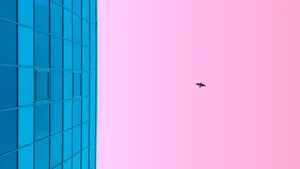 A Blue Sky With Pink And Purple Wallpaper