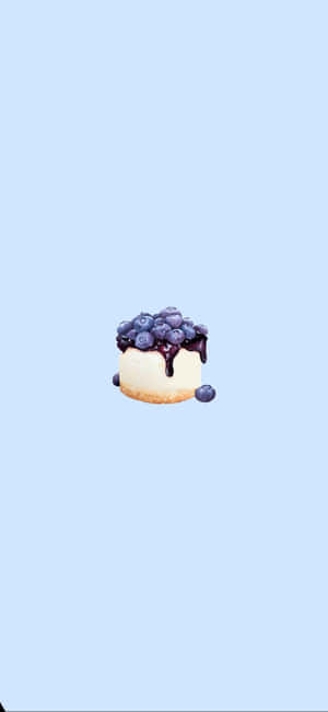 A Blueberry Glazed Cake On A Blue Background Wallpaper