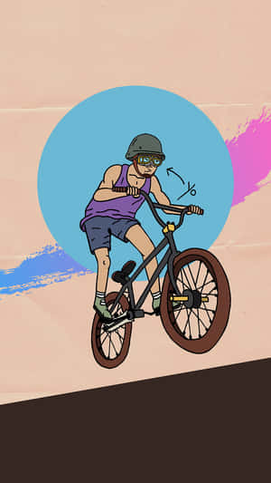 A Bmx Rider Doing A Trick Above A Bridge Wallpaper