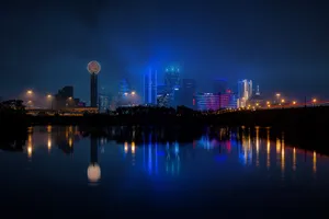 A Breathtaking View Of The Dallas Skyline In Texas Wallpaper