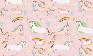 A Bright And Colorful Desktop Wallpaper Featuring A Magical Unicorn Wallpaper