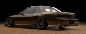 A Brown Car Is Sitting On A Wooden Floor Wallpaper