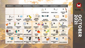 A Calendar With A Lot Of Different Things Wallpaper