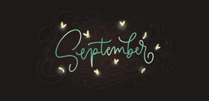 A Calm, Serene Scene Of September With Butterflies Wallpaper