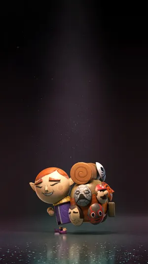 A Cartoon Character Is Holding A Bag Of Toys Wallpaper