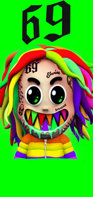 A Cartoon Character With Dreadlocks And A Green Background Wallpaper