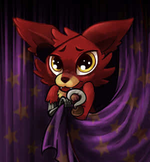 A Cartoon Fox With A Curtain Hanging Over It Wallpaper