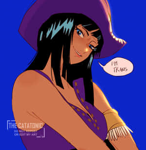 A Cartoon Girl In A Pirate Hat Wallpaper