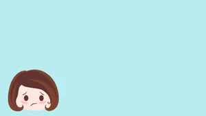 A Cartoon Girl With A Sad Face Wallpaper