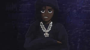 A Cartoon Of A Man With A Necklace Wallpaper