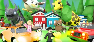 A Cartoon Scene With Animals And Cars Wallpaper