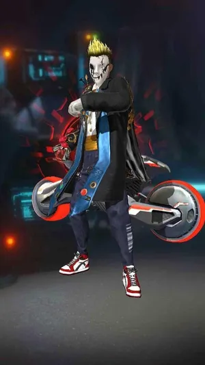 A Character In A Video Game Is Standing On A Bike Wallpaper