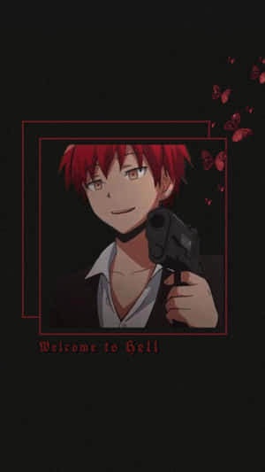 A Character With Red Hair Holding A Gun Wallpaper