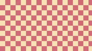 A Checkered Pattern In Pink And Beige Wallpaper