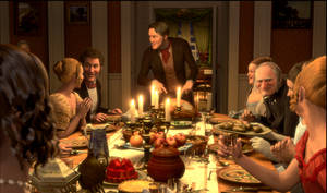 A Christmas Carol Characters Dinner Wallpaper