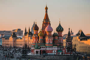 A City With A Cathedral In The Background Wallpaper