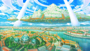 A City With A Cloud Over It Wallpaper