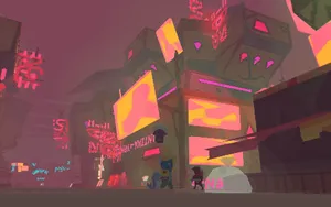 A City With Neon Lights And Neon Signs Wallpaper