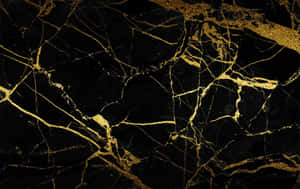 A Classic And Elegant Combination Of Black Marble And Rose Gold Wallpaper