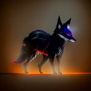 A Clever Black Fox With Big Eyes, Ready For Adventure Wallpaper