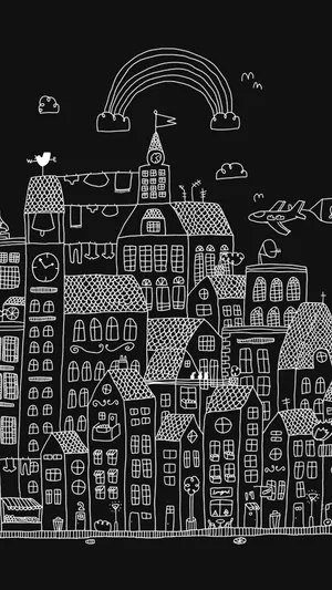 A Close-up Of A Black And White Aesthetic Phone. Wallpaper