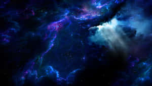 A Close Up View Of A Spectacular Cool Blue Galaxy Wallpaper