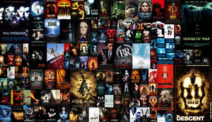 A Collage Of Horror Movie Posters Wallpaper