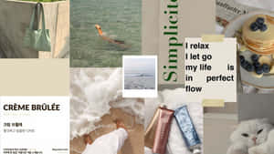 A Collage Of Photos With The Words Relax, Go, And Flow Wallpaper