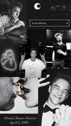 A Collage Of Pictures Of People With A Black Background Wallpaper