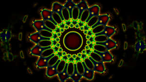 A Colorful Abstract Design On A Black Background Wallpaper