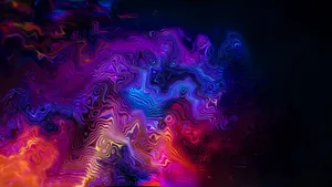 A Colorful Abstract Painting On A Black Background Wallpaper