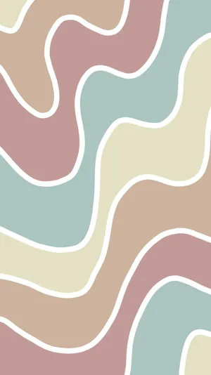 A Colorful Abstract Pattern With Wavy Lines Wallpaper