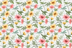 A Colorful And Detailed Flower Drawing Wallpaper