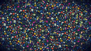 A Colorful Background With Many Small Objects Wallpaper