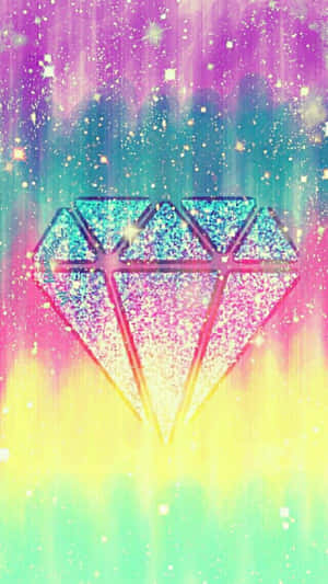 A Colorful Diamond On A Colorful Background Wallpaper