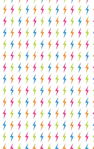 A Colorful Lightning Bolt Pattern On White Wallpaper