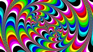 A Colorful Psychedelic Spiral Pattern Wallpaper