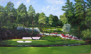 A Colorful, Serene Scene At Augusta National Golf Course Wallpaper