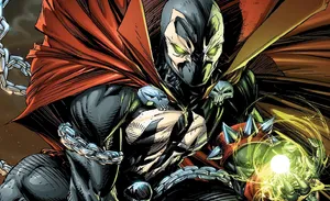 A Comic Book Character With A Red Cape And A Green Cloak Wallpaper