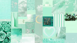 A Contemporary Atmosphere Of Pastel Green With Soothing Aesthetics On A Desktop. Wallpaper