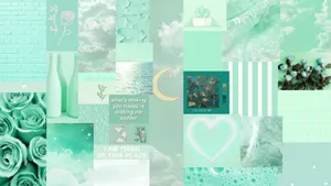 A Contemporary Atmosphere Of Pastel Green With Soothing Aesthetics On A Desktop. Wallpaper
