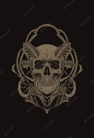 A Cosmic Skull Radiating With Energy Wallpaper