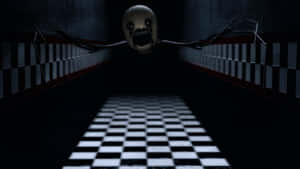 A Creepy Looking Ghost In A Dark Hallway Wallpaper