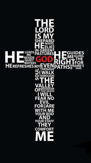 A Cross With Words On It Wallpaper