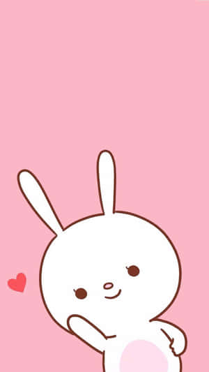 A Cute Bunny With A Heart On His Face Wallpaper