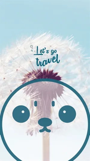 A Cute Dandelion With The Words Let's Go Travel Wallpaper