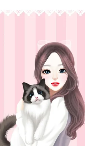 A Cute Girl In A Cartoon Wallpaper