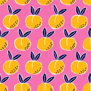 A Cute Peach Smiles Among A Field Of Vibrant Flowers Wallpaper