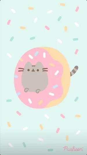 A Cute Pusheen Peeking Out From The Couch Wallpaper